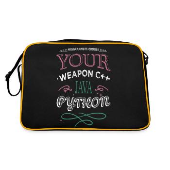 College Student Joke Funny Sayings PC Quote Admin - Retro Bag - black/gold - Back