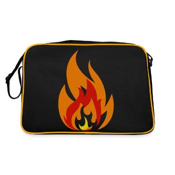 Die Kraft des Feuers: Flammen der Inspiration - Retro Tasche - Schwarz/Gold - Hinten