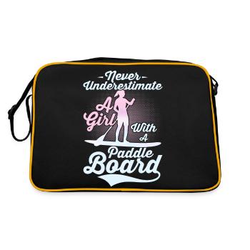 Ne sous-estimez jamais une fille avec une planche à pagaie SUP - Sac Retro - noir/or - Dos
