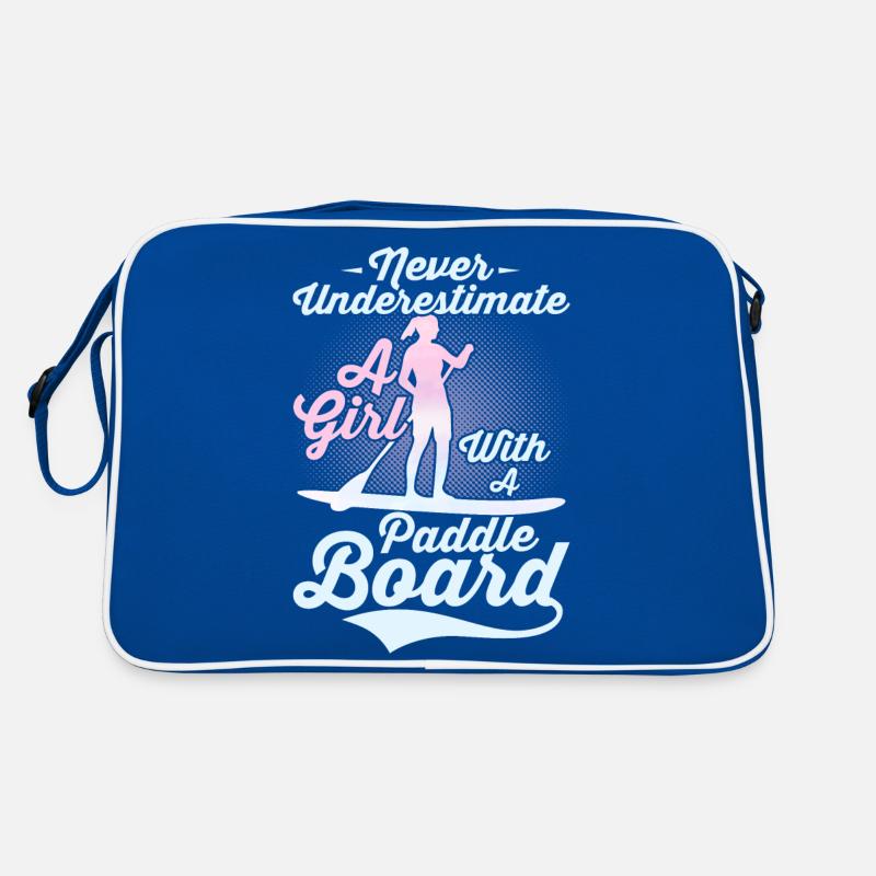 Never Underestimate A Girl With A Paddle Board SUP Retro Tasche