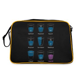 Wasserglas - Retro Tasche - Schwarz/Gold - Hinten