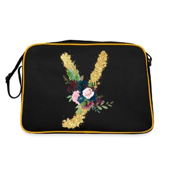 Lettre y gold floral - Sac Retro - noir/or - Dos