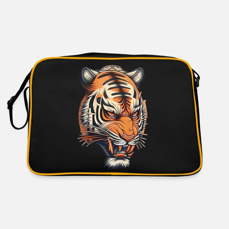 Tiger Tattoo im japanischen Stil - Retro Tasche - Schwarz/Gold
