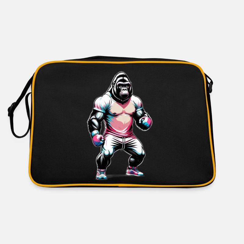 Boxe Boxeur Gorille - Sac Retro - noir/or