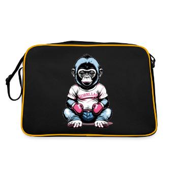 Boxe Boxeur Gorille - Sac Retro - noir/or - Dos