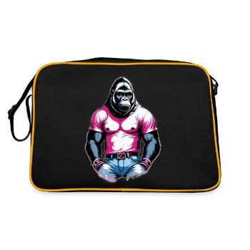 Boxe Boxeur Gorille - Sac Retro - noir/or - Dos