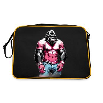 Gorille Boxeur Boxe - Sac Retro - noir/or - Dos
