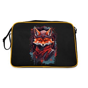 Gestiefelter Fuchs - Retro Tasche - Schwarz/Gold - Hinten
