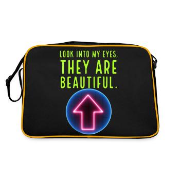 Beautiful eyes - Retro Tasche - Schwarz/Gold - Hinten