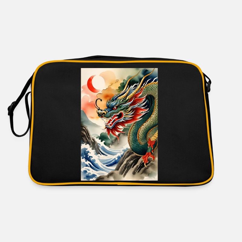 Jahr des Drachen II - Retro Tasche - Schwarz/Gold