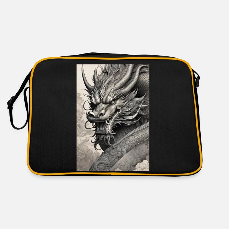 Jahr des Drachen III - Retro Tasche - Schwarz/Gold