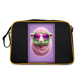 Cute sheep with sunglasses - Retro Bag - black/gold - Back