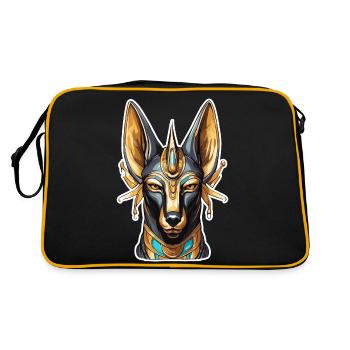 Ägypten / Pharao / Mumien / Hieroglyphen / Sphinx - Retro Tasche - Schwarz/Gold - Hinten