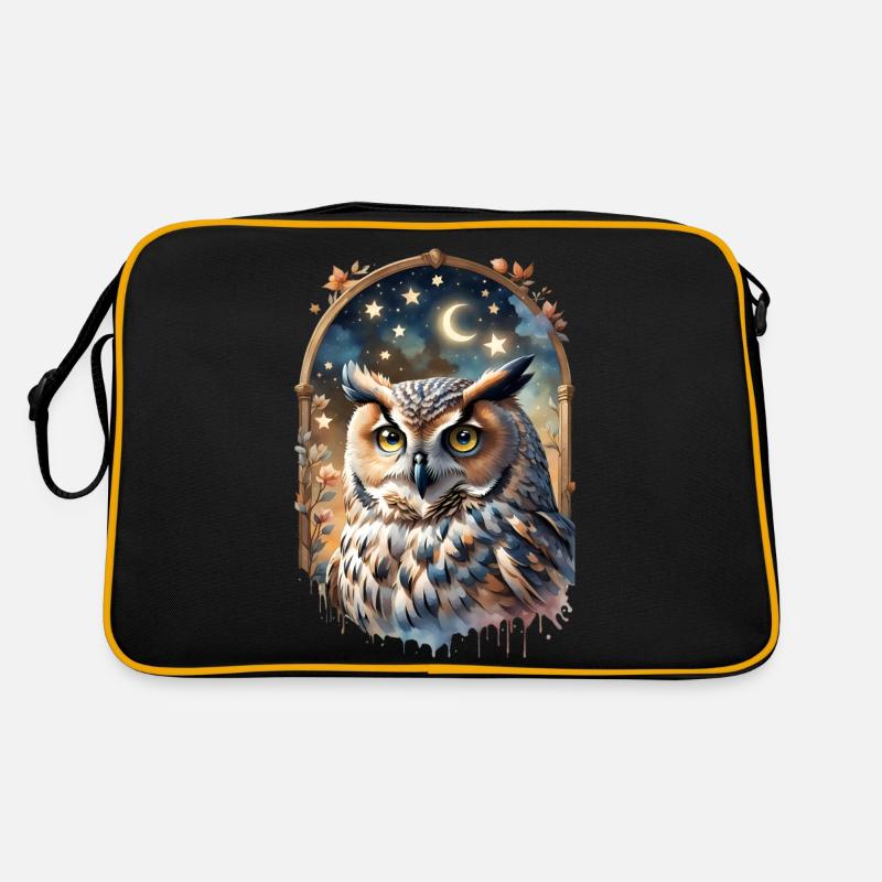 Nacht Eule der Träume Retro Tasche