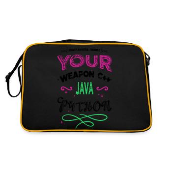 funny software engineering web development bday - Retro Bag - black/gold - Back