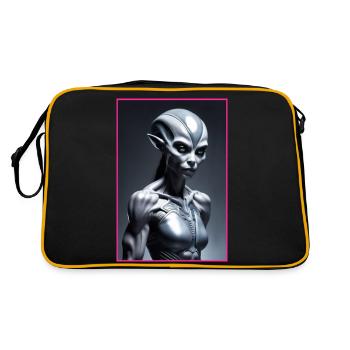 Alien woman - Retro Bag - black/gold - Back