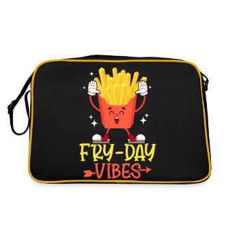 Fry Day Feels: Crunchy Delights & Happy Moments - Retro Bag - black/gold - Back