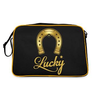 Fer à cheval Pferde Hufeisen - Lucky Star - Sac Retro - noir/or - Dos