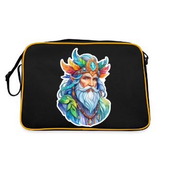 Druide Wasserfarben - Retro Tasche - Schwarz/Gold - Hinten