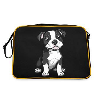 Pitbul Terrier Dog Comic Cute Pit - Retro Bag - black/gold - Back