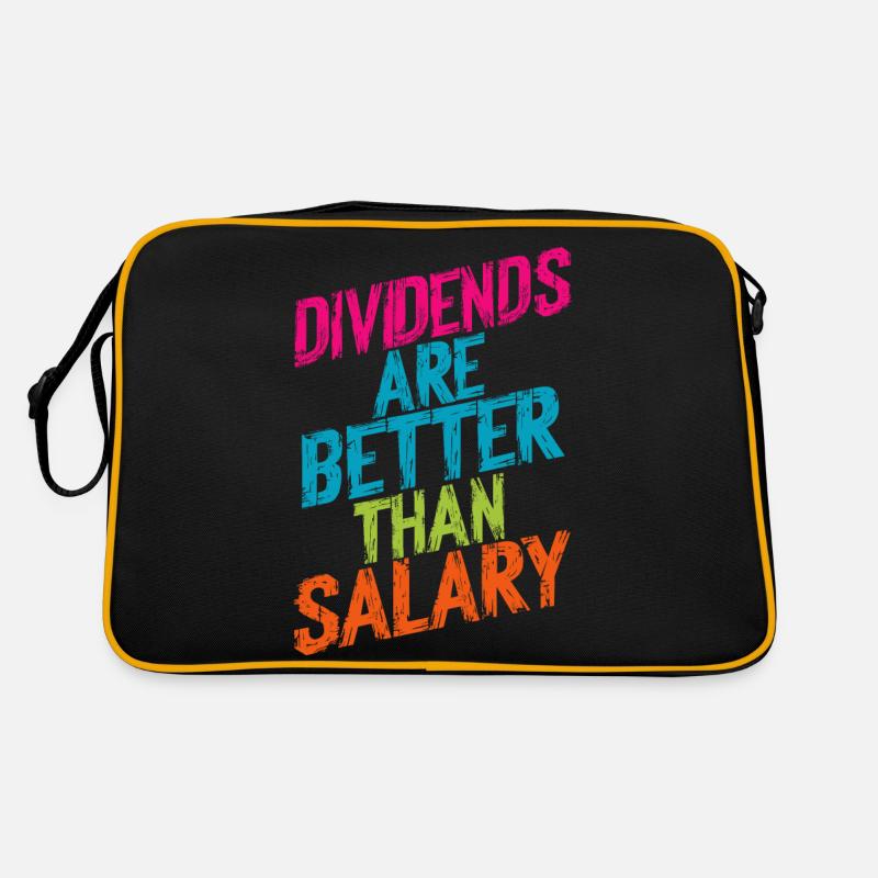 Dividenden sind besser als Gehalt - Retro Tasche - Schwarz/Gold