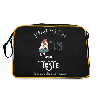 J’peux pas j’ai testé la gravité dans ma cuisine - Sac Retro - noir/or - Dos