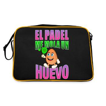 Padel ist ein Ei cool - Retro Tasche - Schwarz/Gold - Hinten
