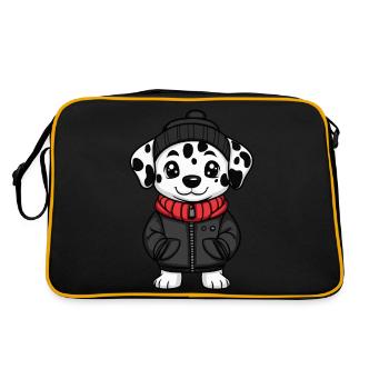 Dessin animé de chien dalmatien - Sac Retro - noir/or - Dos