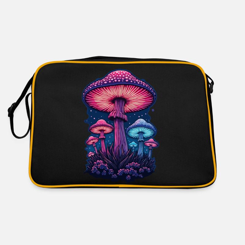 Lebendiger Pilz Retro Tasche