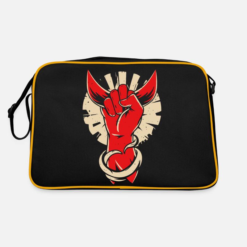 Main de cornes de diable - Sac Retro - noir/or