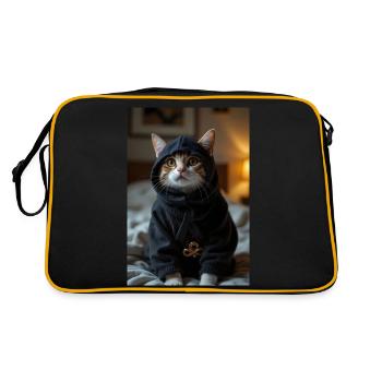 Ninja Cat - Retro Bag - black/gold - Back