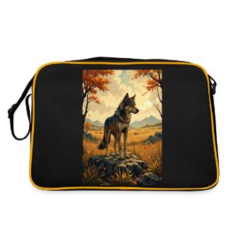The image of the wolf - Retro Bag - black/gold - Back