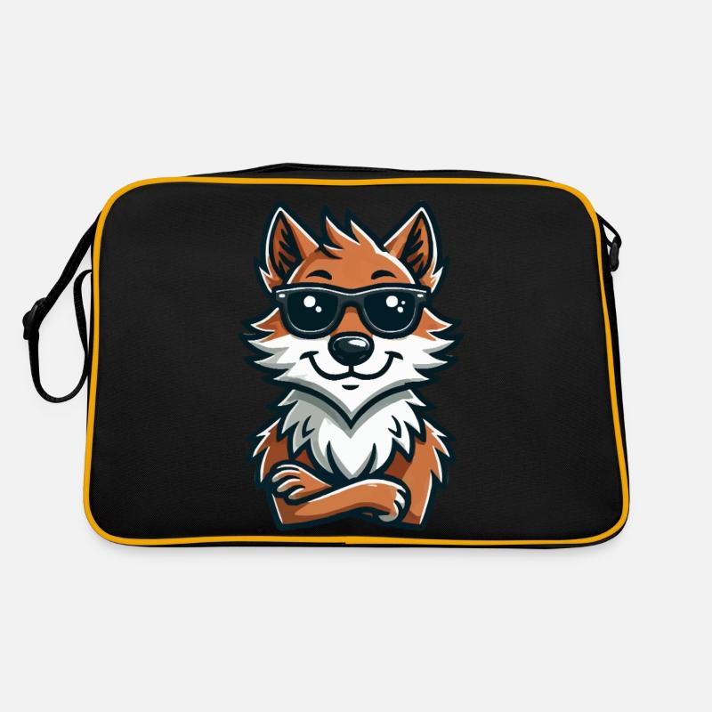 wolf sonnenbrille comic Retro Tasche