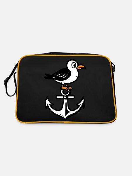 Seagull Anchor Comic - Retro Bag - black/gold - Back