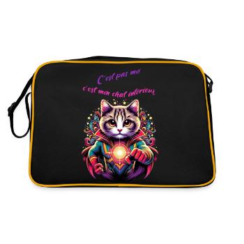 C’ est pas moi c est mon chat interieur - Sac Retro - noir/or - Dos