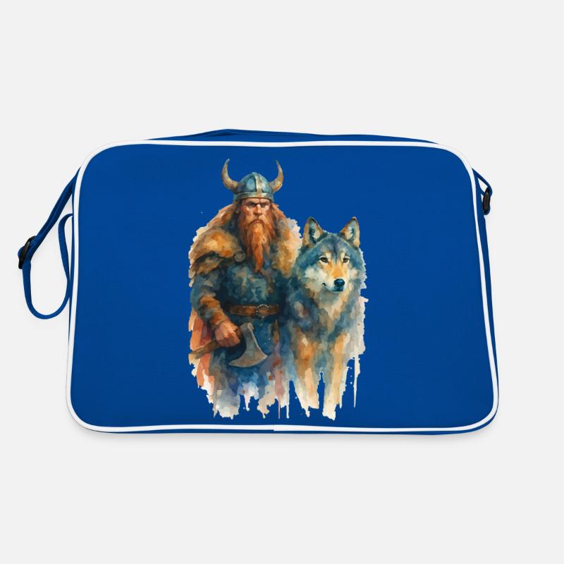 wikinger wolf Retro Tasche
