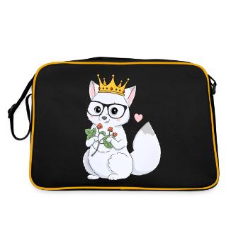 Cute arctic fox - Retro Bag - black/gold - Back