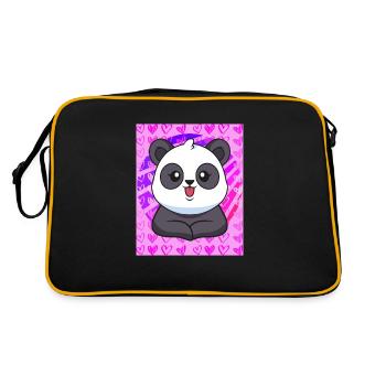 Panda Hearts - Retro Bag - black/gold - Back
