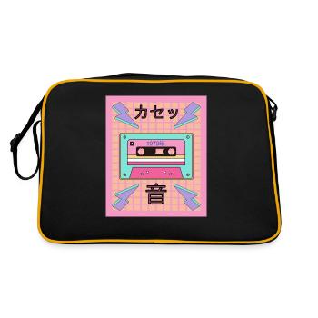old cool music cassette - Retro Tasche - Schwarz/Gold - Hinten