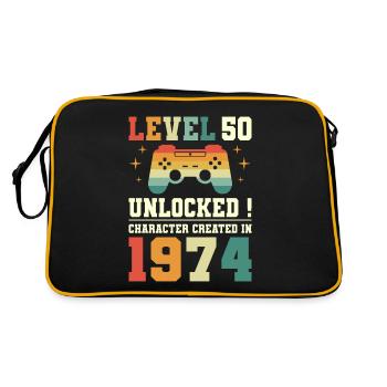 Level 50 Jubiläumsspieler 50 Jahre - Retro Tasche - Schwarz/Gold - Hinten