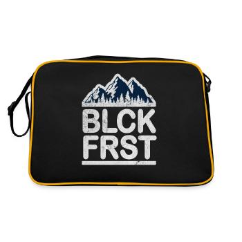 Black Forest Schwarzwald Berge Heimat - Retro Tasche - Schwarz/Gold - Hinten