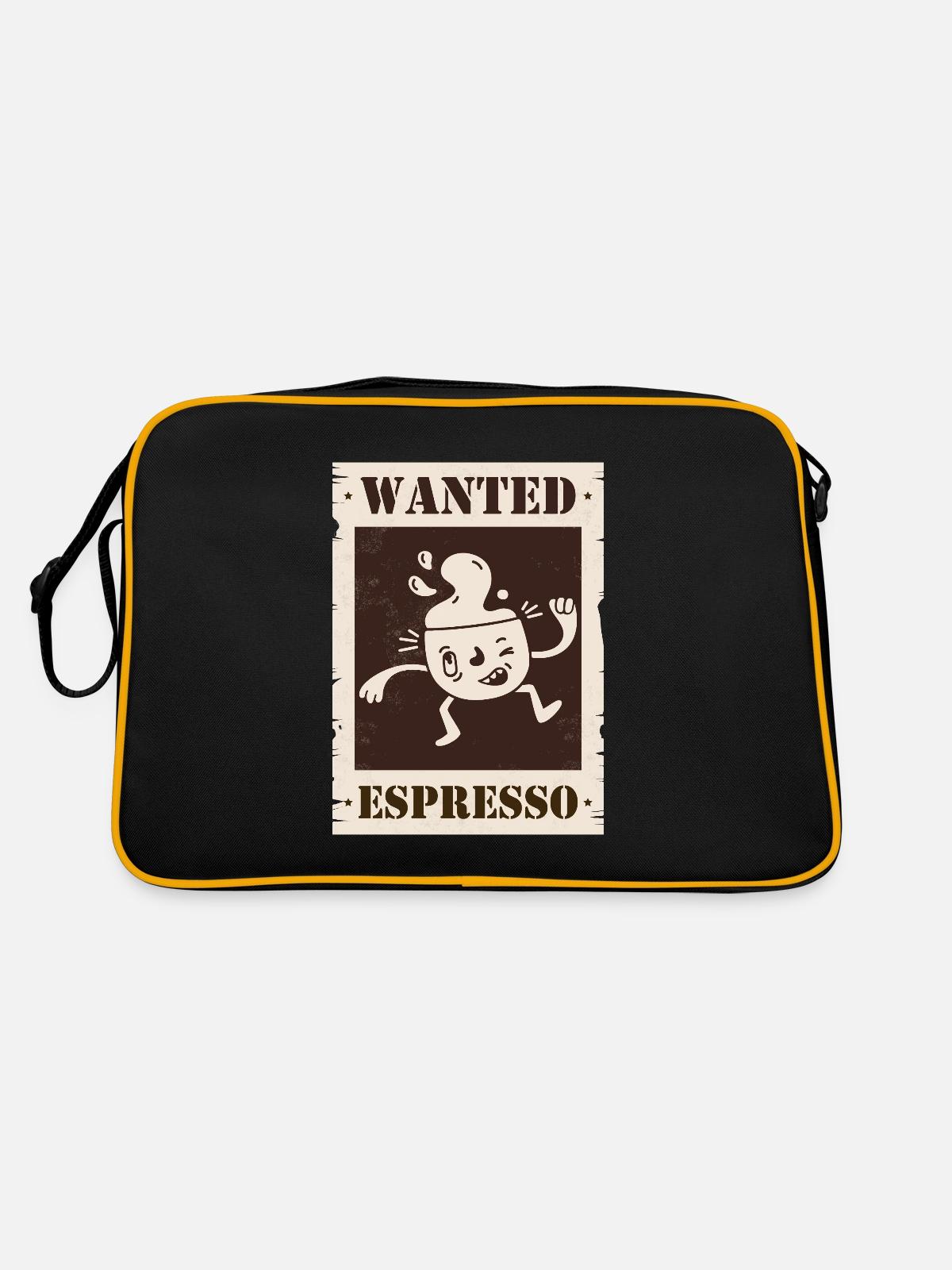Wanted Espresso - Retro Bag - black/gold - Back