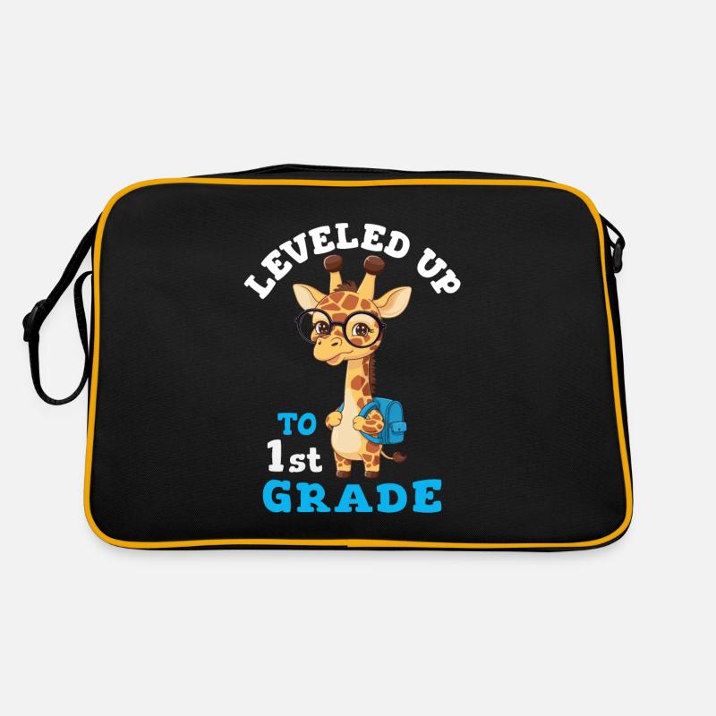 In die 1. Klasse hochgestuft – Lustige Giraffe Retro Tasche
