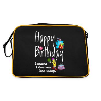 Alles Gute zum Geburtstag für besonderen Mensch - Retro Tasche - Schwarz/Gold - Hinten