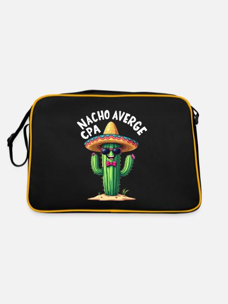 Nicht nur ein gewöhnlicher Steuerberater, Kaktus - Retro Tasche - Schwarz/Gold - Hinten