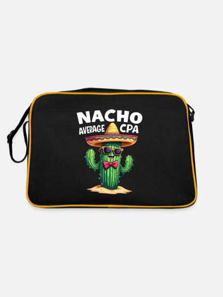 Nicht nur ein gewöhnlicher Steuerberater, Kaktus - Retro Tasche - Schwarz/Gold - Hinten