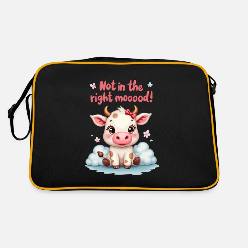Vache douce et triste pas de bonne humeur Sac Retro