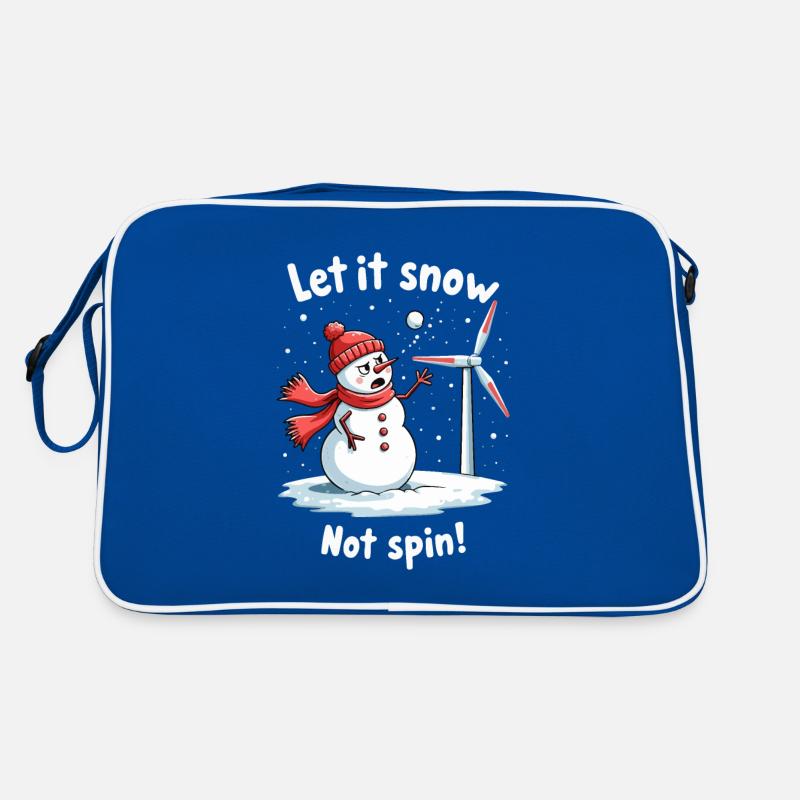 Stop Wind Turbines - Let it Snow, Not Spin Retro Bag