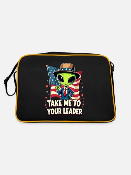 Emmenez-moi à votre leader USA Patriot Alien - Sac Retro - noir/or - Dos