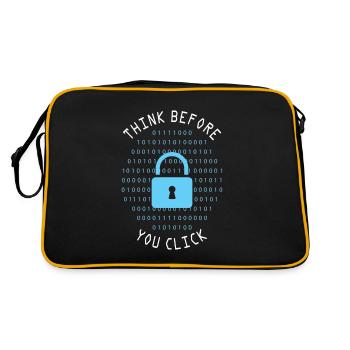 Réfléchissez avant de cliquer - Sécurité sur le Net - Sac Retro - noir/or - Dos